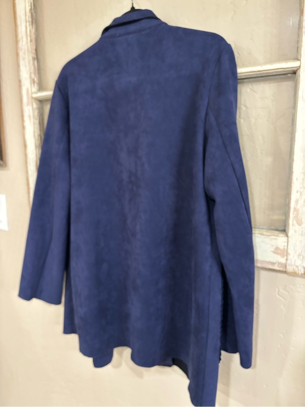 Women's Navy Blazer with Crochet Pockets - Picture 2 of 5